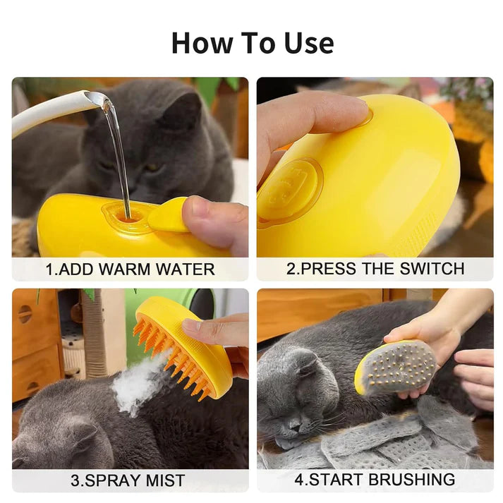 Snuggle & Wag 3-in-1 Pet Steam Brush SnuggleandWag